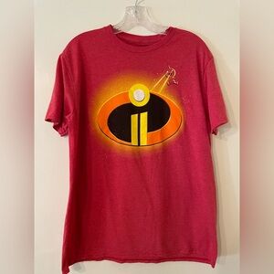 Disney Pixar Incredibles 2 Tshirt Red  Logo Unisex L NWOT